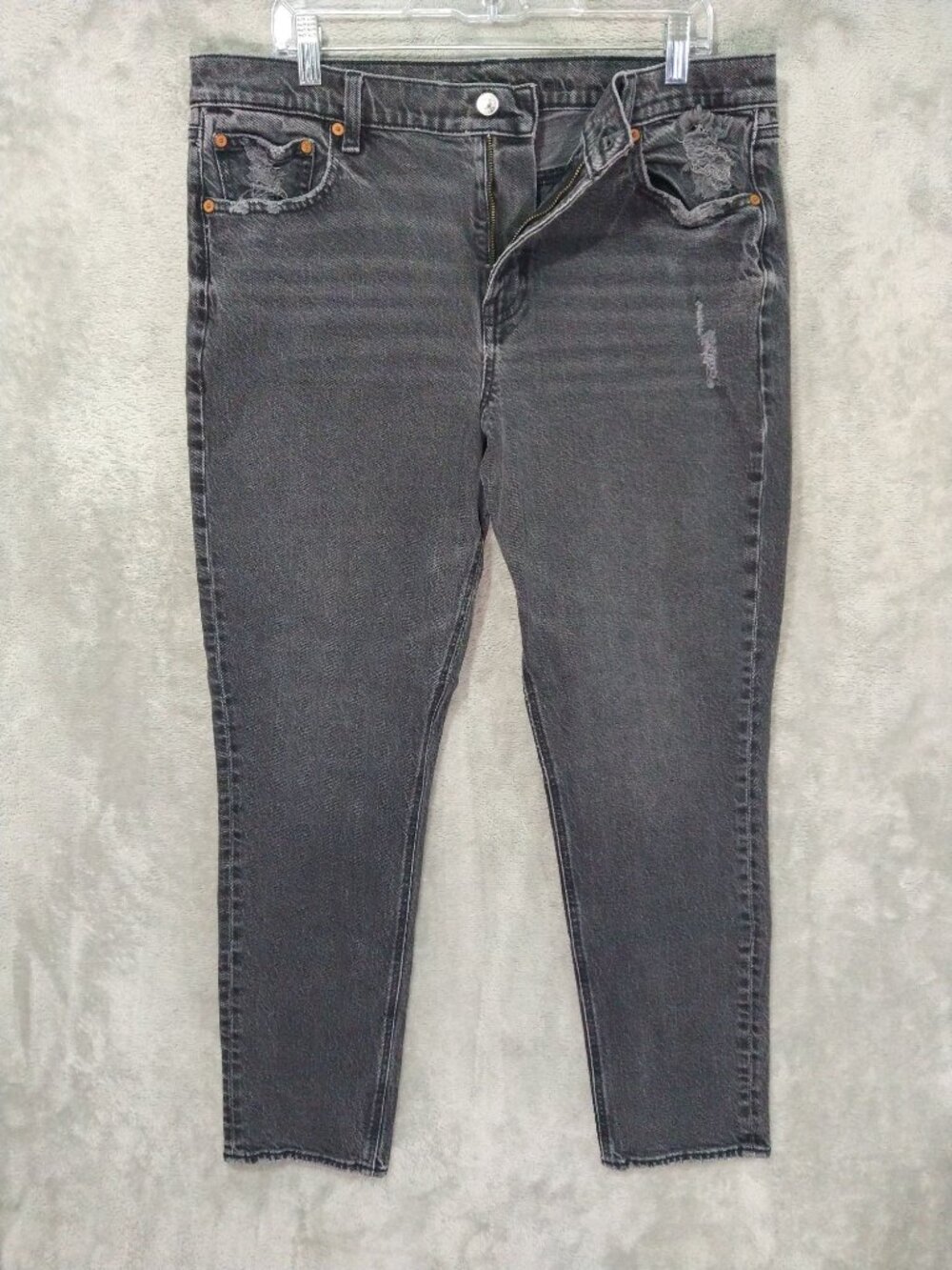 American Eagle Jeans Womens 16 Black Denim Stretch 90s Skinny High Rise